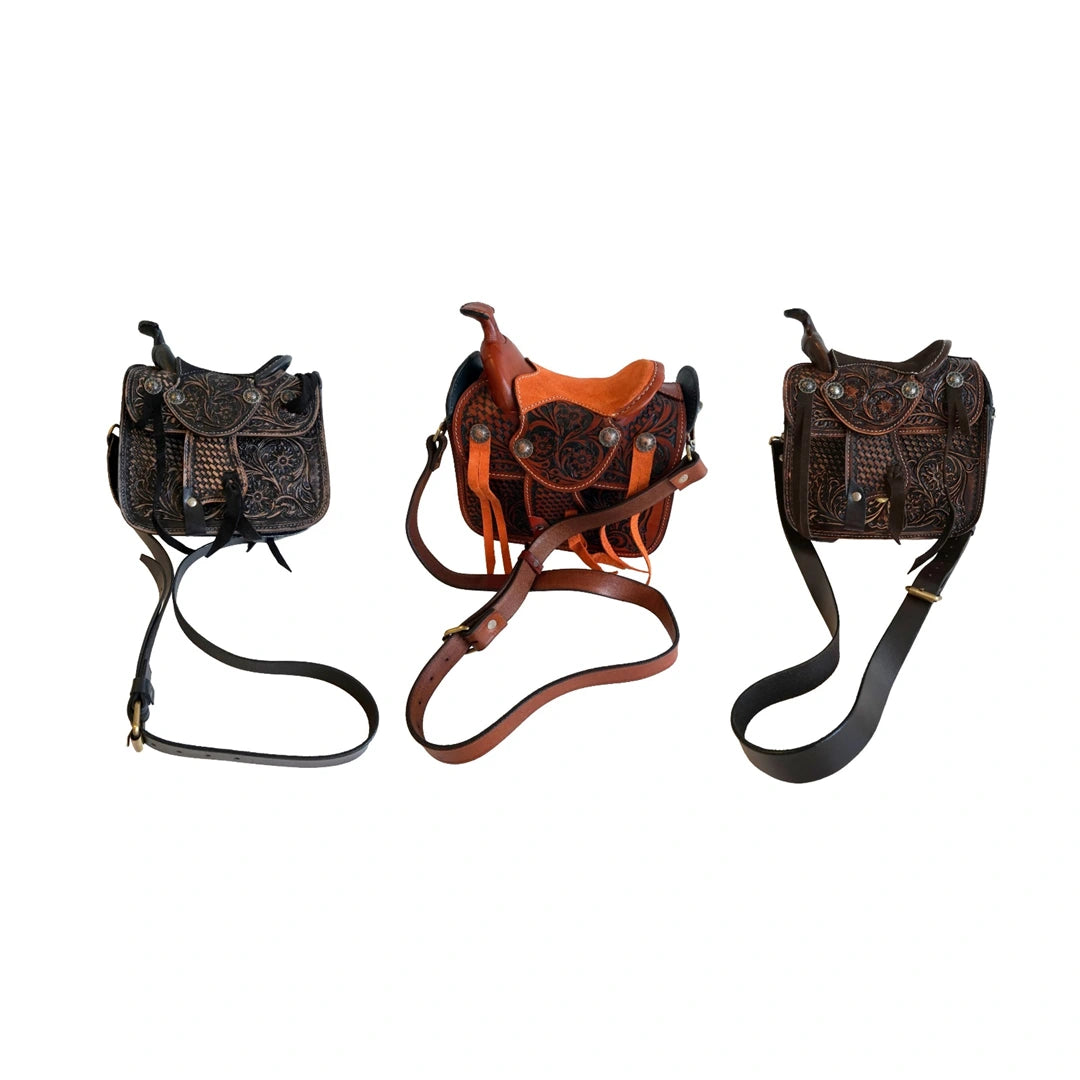 Western style Leather Saddle Purse Ladies Bag