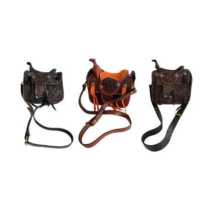 Western style Leather Saddle Purse Ladies Bag